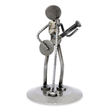 Load image into Gallery viewer, Auto part sculpture - Rustic Folk Singer | NOVICA
