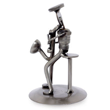 Load image into Gallery viewer, Recycled Car Part Saxophonist Sculpture - Rustic Saxophonist | NOVICA
