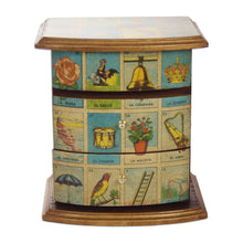 Load image into Gallery viewer, Mexican Bingo Decoupage on Wood Jewelry Box - Mexican Loteria | NOVICA