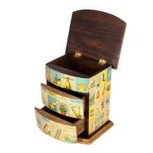 Load image into Gallery viewer, Mexican Bingo Decoupage on Wood Jewelry Box - Mexican Loteria | NOVICA
