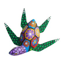 Load image into Gallery viewer, Hand Painted Alebrije Turtle Wood Sculpture from Mexico - Psychedelic Turtle | NOVICA