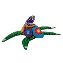 Load image into Gallery viewer, Hand Painted Alebrije Turtle Wood Sculpture from Mexico - Psychedelic Turtle | NOVICA