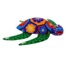Load image into Gallery viewer, Hand Painted Alebrije Turtle Wood Sculpture from Mexico - Psychedelic Turtle | NOVICA