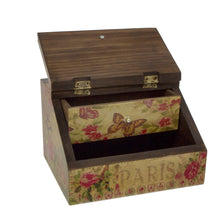 Load image into Gallery viewer, Floral Decoupage Box with Butterflies and Hidden Drawer - Butterfly Enchantment | NOVICA