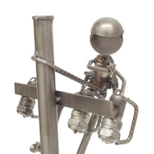 Load image into Gallery viewer, Mexico Eco Friendly Handmade Recycled Auto Part Sculpture - Rustic Lineman | NOVICA