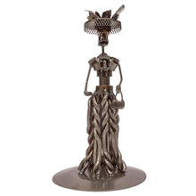 Load image into Gallery viewer, Mexico Day of the Dead Recycled Auto Part Sculpture - Rustic Petite Catrina | NOVICA