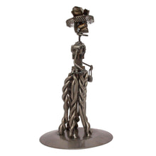 Load image into Gallery viewer, Mexico Day of the Dead Recycled Auto Part Sculpture - Rustic Petite Catrina | NOVICA