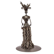 Load image into Gallery viewer, Mexico Day of the Dead Recycled Auto Part Sculpture - Rustic Petite Catrina | NOVICA