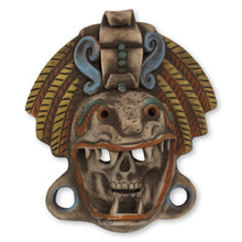 Load image into Gallery viewer, Handcrafted Mexican Ceramic Skull and Serpent Mask - Quetzalcoatl Warrior | NOVICA