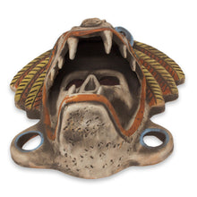 Load image into Gallery viewer, Handcrafted Mexican Ceramic Skull and Serpent Mask - Quetzalcoatl Warrior | NOVICA