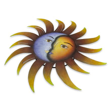 Load image into Gallery viewer, Artisan Crafted Sun and Moon Wall Art in Hand Painted Steel - Celestial Marriage | NOVICA