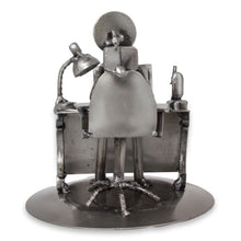 Load image into Gallery viewer, Upcycled Metal and Auto Parts Sculpture from Mexico - Hard-Working Executive | NOVICA