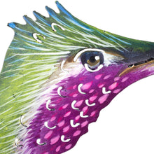 Load image into Gallery viewer, Mexican Hummingbird Steel Wall Art Crafted by Hand - Exotic Nectar in Yellow | NOVICA