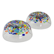 Load image into Gallery viewer, 2 Artisan Crafted Colorful Mexican Hand Blown Bowls Set - Confetti Festival | NOVICA