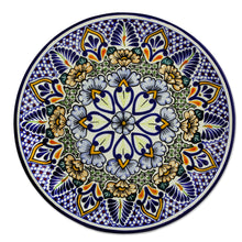 Load image into Gallery viewer, Mexican Floral Talavera 12 Inch Ceramic Serving Plate - Sunshine Kaleidoscope | NOVICA