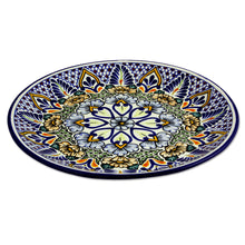 Load image into Gallery viewer, Mexican Floral Talavera 12 Inch Ceramic Serving Plate - Sunshine Kaleidoscope | NOVICA