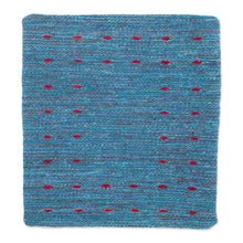 Load image into Gallery viewer, Zapotec Handwoven Blue Wool Cushion Cover - Sky of Oaxaca | NOVICA