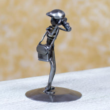 Load image into Gallery viewer, Rustic Photographer Handcrafted Recycled Auto Part Sculpture - Rustic Photographer | NOVICA