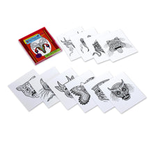 Load image into Gallery viewer, 10 Coloring Postcards Set of Fantastical Mexican Masks - Mexican Masks Collection | NOVICA