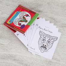 Load image into Gallery viewer, 10 Coloring Postcards Set of Fantastical Mexican Masks - Mexican Masks Collection | NOVICA