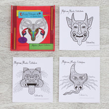 Load image into Gallery viewer, 10 Coloring Postcards Set of Fantastical Mexican Masks - Mexican Masks Collection | NOVICA