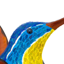 Load image into Gallery viewer, Steel Wall Art Right Facing Blue Hummingbird Mexico - Blue Hummingbird | NOVICA