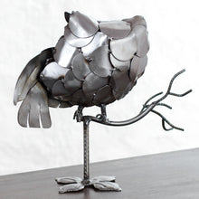 Load image into Gallery viewer, Recycled Auto Part Sculpture of an Owl from Mexico - Owl on a Branch | NOVICA