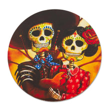 Load image into Gallery viewer, Wood Coasters Day of the Dead (Set of 4) from Mexico - Catrin and Catrina | NOVICA