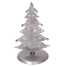 Load image into Gallery viewer, Recycled Metal Christmas Tree Sculpture from Mexico - Christmas Tree Gleam | NOVICA