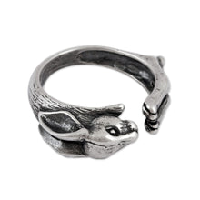 Load image into Gallery viewer, Sterling Silver Rabbit-Shaped Wrap Ring from Mexico - Rabbit of Abundance | NOVICA