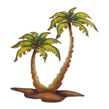 Load image into Gallery viewer, Hand Crafted Palm Tree Steel Wall Art from Mexico - Twin Palms | NOVICA