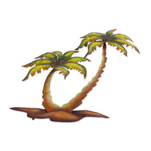 Load image into Gallery viewer, Hand Crafted Palm Tree Steel Wall Art from Mexico - Twin Palms | NOVICA