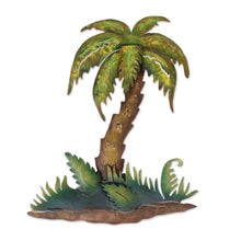 Load image into Gallery viewer, Handmade Steel Wall Art with Tropical Scene from Mexico - Tropic Sunset | NOVICA