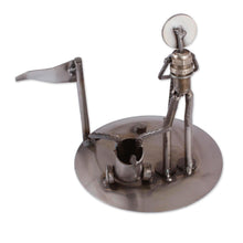 Load image into Gallery viewer, Rustic Golfer Eco Friendly Auto Part Sculpture - Rustic Golf Tourney | NOVICA