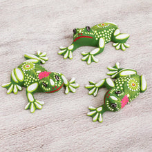 Load image into Gallery viewer, Ceramic Wall Art Frogs from Mexico (Set of 3) - Happy Frogs | NOVICA