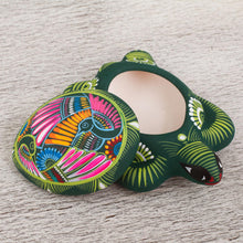 Load image into Gallery viewer, Hand Painted Ceramic Decorative Turtle Box from Mexico - Turtle Memory | NOVICA
