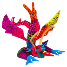 Load image into Gallery viewer, Colorful Hand Carved and Painted Dragon Alebrije Figurine - Acrobatic Dragon | NOVICA