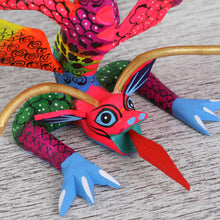 Load image into Gallery viewer, Colorful Hand Carved and Painted Dragon Alebrije Figurine - Acrobatic Dragon | NOVICA