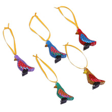 Load image into Gallery viewer, Wood Alebrije Penguin Ornaments (Set of 5) from Mexico - Sweet Penguins | NOVICA