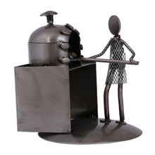 Load image into Gallery viewer, Upcycled Metal Auto Part Sculpture of a Baker from Mexico - Baker | NOVICA