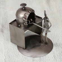 Load image into Gallery viewer, Upcycled Metal Auto Part Sculpture of a Baker from Mexico - Baker | NOVICA