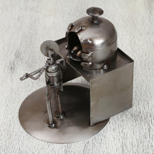 Load image into Gallery viewer, Upcycled Metal Auto Part Sculpture of a Baker from Mexico - Baker | NOVICA