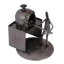 Load image into Gallery viewer, Upcycled Metal Auto Part Sculpture of a Baker from Mexico - Baker | NOVICA