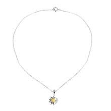 Load image into Gallery viewer, Sun and Moon Amber Pendant Necklace from Mexico - Honey Eclipse | NOVICA