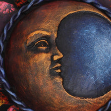Load image into Gallery viewer, Crescent Moon Steel Wall Sculpture in Green from Mexico - Gleaming Eclipse | NOVICA