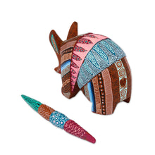 Load image into Gallery viewer, Handcrafted Copal Wood Alebrije Armadillo Figurine - Enchanting Armadillo | NOVICA