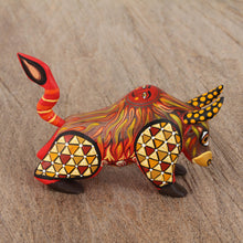 Load image into Gallery viewer, Orange Alebrije Bull with Multicolor Hand Painted Motifs - Sun Force | NOVICA
