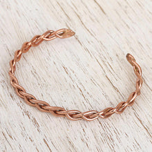 Load image into Gallery viewer, Handcrafted Braided Copper Cuff Bracelet from Mexico - Brilliant Braid | NOVICA