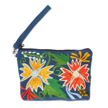 Load image into Gallery viewer, Cotton Cosmetic Bag - Hidalgo Flowers | NOVICA