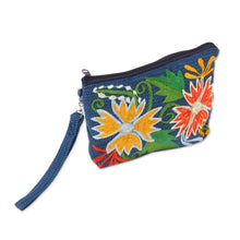 Load image into Gallery viewer, Cotton Cosmetic Bag - Hidalgo Flowers | NOVICA